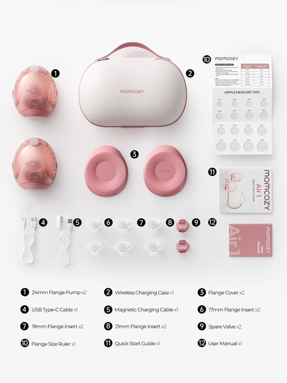 Momcozy Air 1 Wearable Breast Pump w/ Wireless Charging Case New Open Box - Picture 8 of 16